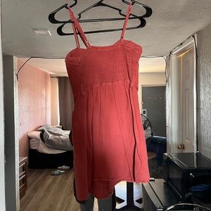 Coral Mini Strapless dress